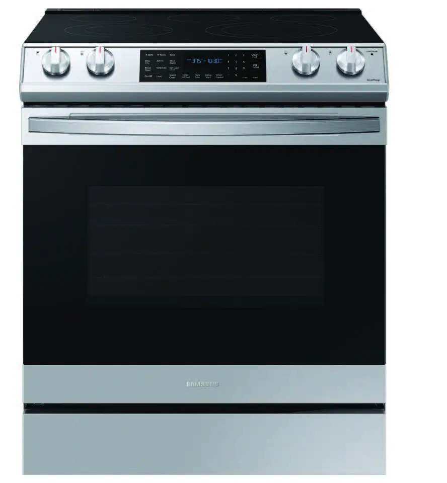 Samsung front control slide in electric range with air fry