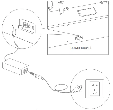The ONE GC861601 Light Keyboard Piano - switch
