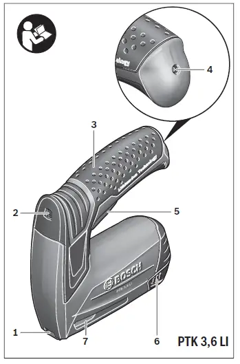 BOSCH PTK3.6LI Cordless Tacker and Stapler FIG 1