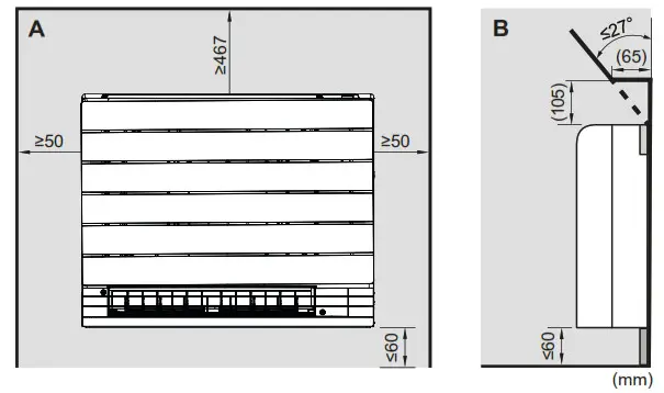 DAIKIN CVXM-A.FVXM-A Split System Air Conditioners- Spacing