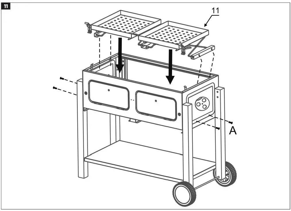 Burns Barkles 010387 Double Charcoal Grill-11