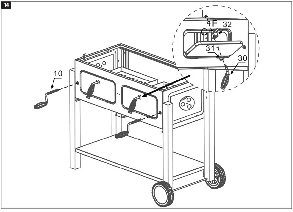 Burns Barkles 010387 Double Charcoal Grill-14
