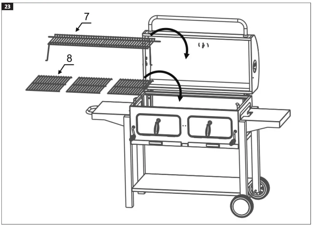 Burns Barkles 010387 Double Charcoal Grill-23