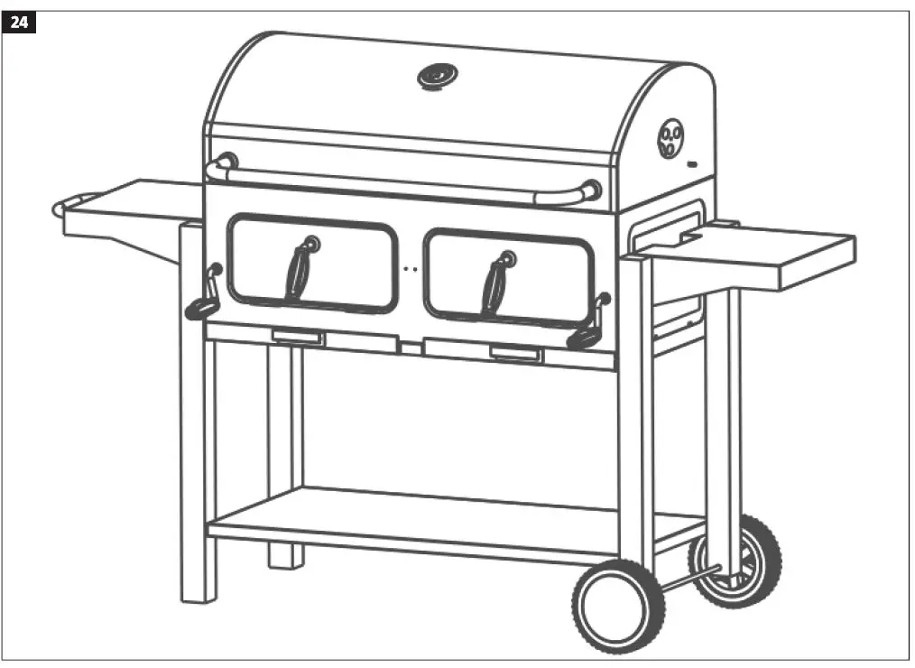 Burns Barkles 010387 Double Charcoal Grill-24