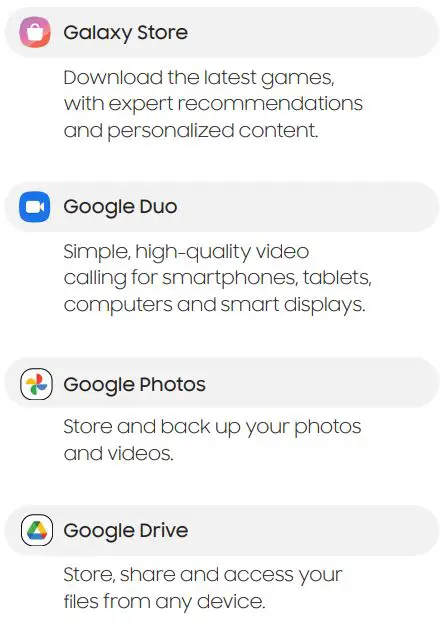 SAMSUNG A02s Smartphone User Guide - Essential apps