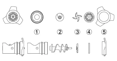 OMCAN MG-IT-0012-C Meat Grinders Instruction Manual - GRINDING GROUP ASSEMBLY