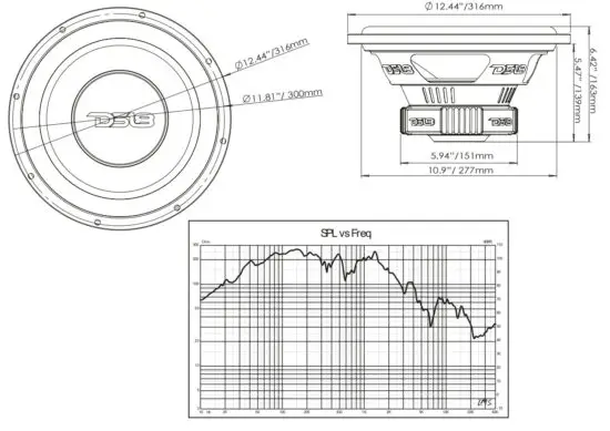 DS18 SLC 12S 12 Inch Single 4 OHMS Subwoofer - Fig 1