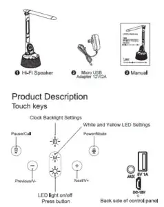 T2W Wireless Charging Smart LED Lamp + Bluetooth Wireless Speaker