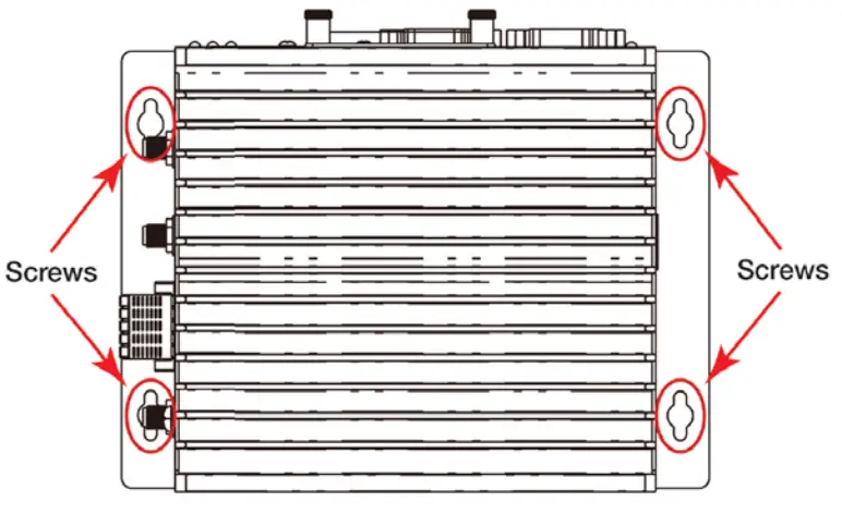 moxa AIG 501 T AZU LX Series Advanced IIoT gateway with Intel Atom® quad core - screws per