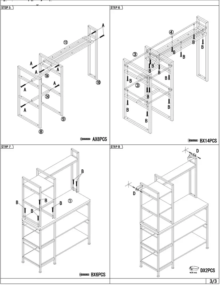 eenyah Black 5 Tier Kitchen Bakers Racks