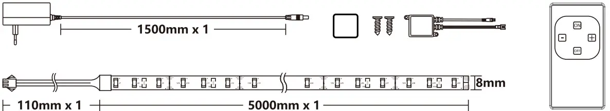 AIGOSTAR 100801TYR Dimmable Outdoor LED Strip - fig 1