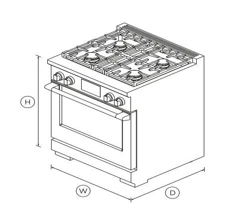 FISHER PAYKEL RDV3304L 4 Burners Dual Fuel Range fig 1
