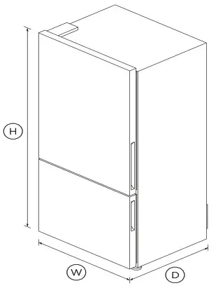 FISHER PAYKEL RF170BLPX6N 32 Inch Freestanding Refrigerator Freezer - DIMENSIONS