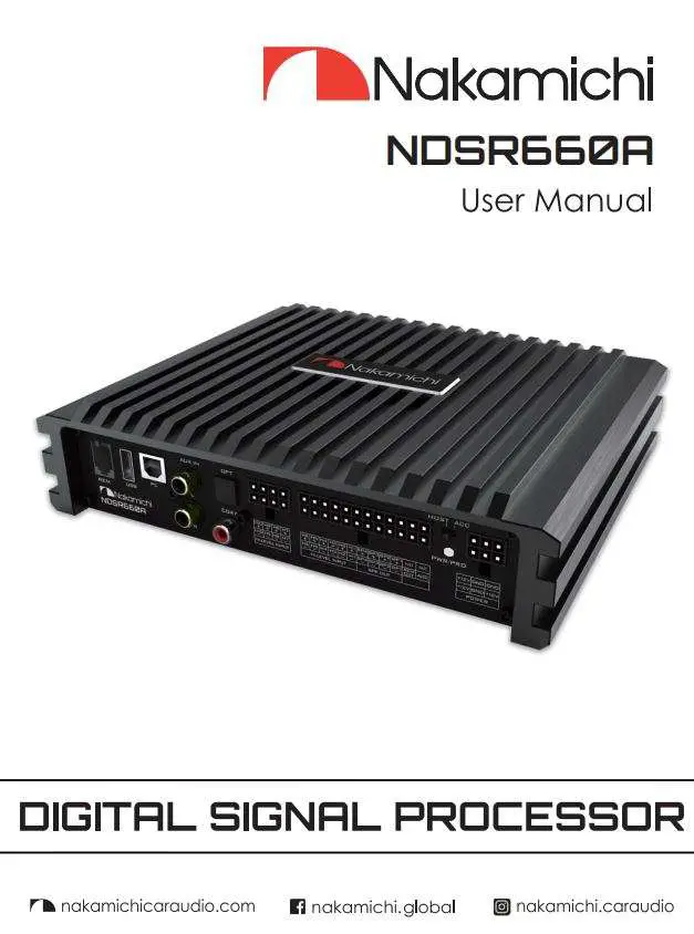 Nakamichi NDSR660A Digital Signal Processor User Manual
