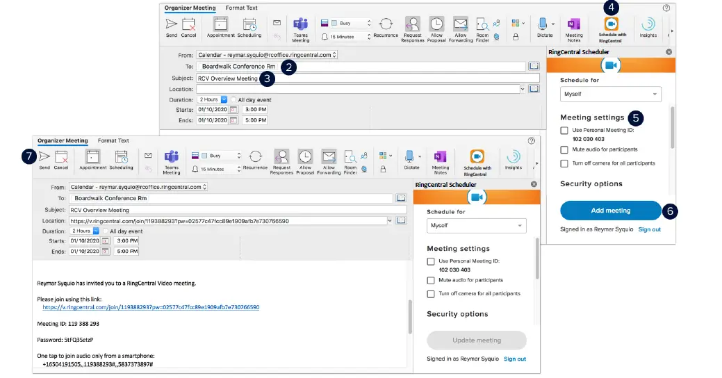 Software s RCR Scheduling a Video Meeting on your Poly Studio X30 X50 Software FIG (2)