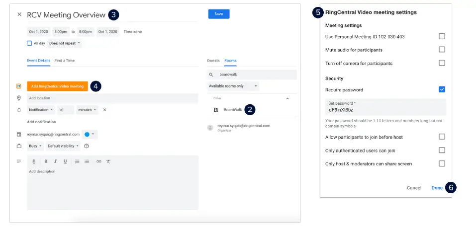 Software s RCR Scheduling a Video Meeting on your Poly Studio X30 X50 Software FIG (3)