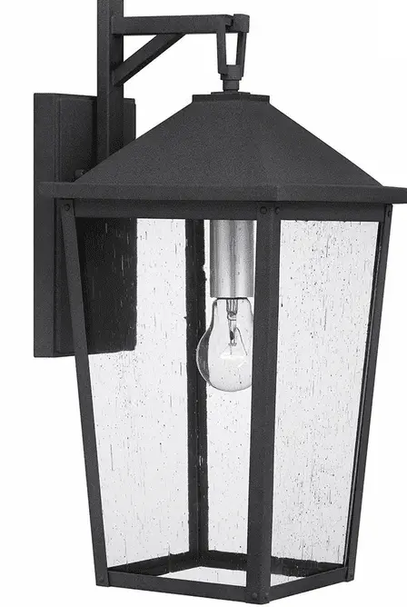 QUOIZEL STNL9009MB Stoneleigh 1-Light Mottled Black Outdoor Post Lantern