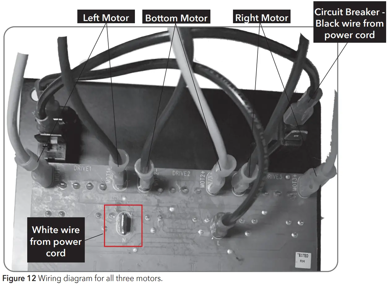 Figure 12 Wiring diagram for all three motors