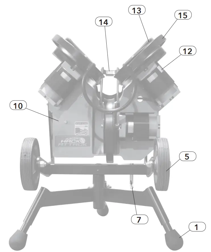JUNIOR HACK ATTACK Softball Pitching Machines Component View