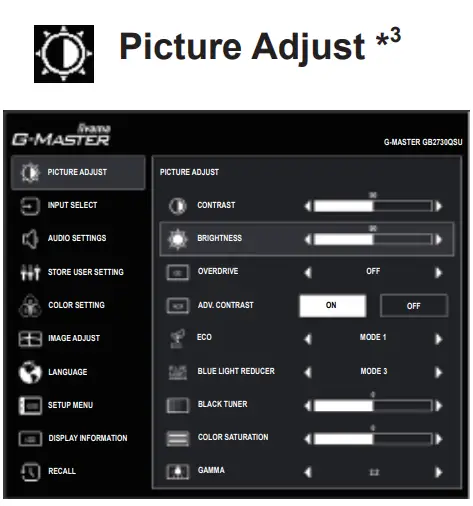 iiyama GB2730QSU G-Master LCD Monitor fig 11
