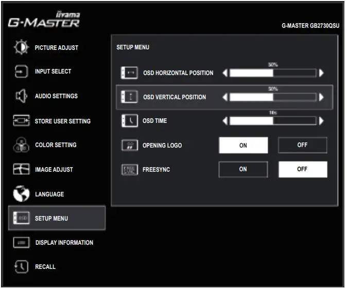 iiyama GB2730QSU G-Master LCD Monitor fig 12
