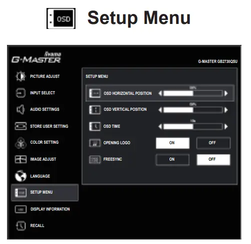 iiyama GB2730QSU G-Master LCD Monitor fig 5