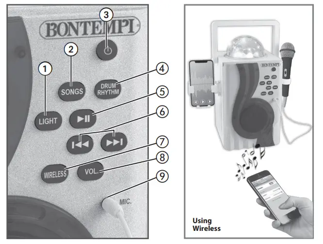 BONTEMPI-48-6100-Wireless-Karaoke-Boom-Box-FIG-2
