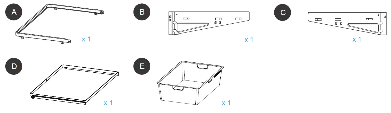 Origin 21 WR2SMDK-16-W Small Mesh Drawer Kit 2