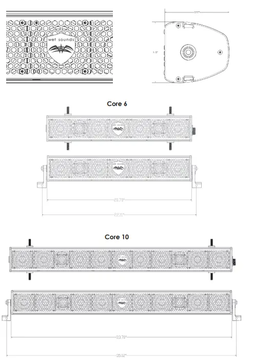 wet sounds STEALTH CORE Wired Passive Soundbar - FIg