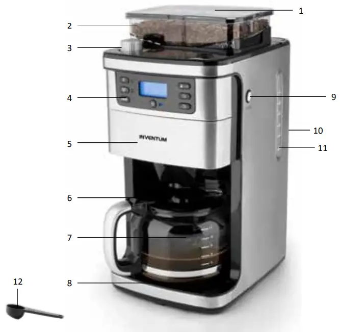 INVENTUM KZ915GD Grind and Brew Coffee Maker - product description