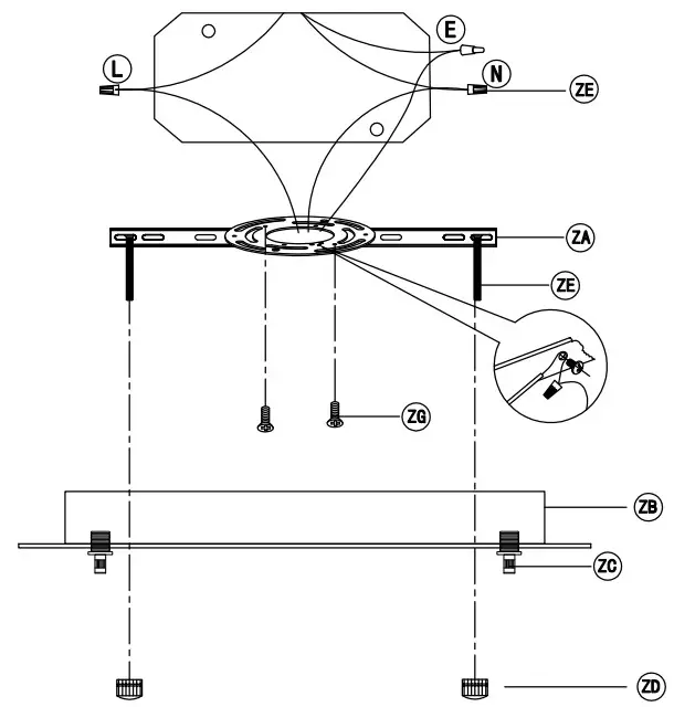 ELEGANT 3503D26G 1 Light 26 inch Gold Pendant Ceiling Light - Figure 1