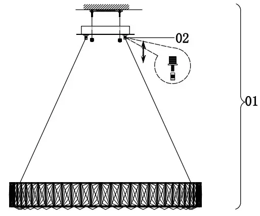 ELEGANT 3503D26G 1 Light 26 inch Gold Pendant Ceiling Light - Figure 2
