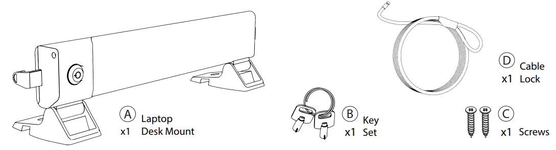 CTA LT-LFSDM Locking and Folding Security Laptop Desk Mount - fig 1