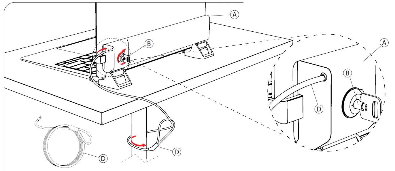 CTA LT-LFSDM Locking and Folding Security Laptop Desk Mount - fig 6
