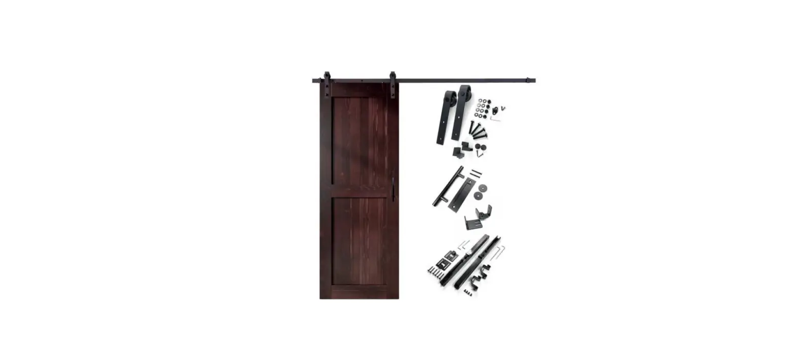 Homacer Yt1tgh108c-4896-k-rd 48 X 96 Inch K Frame Red Mahogany Solid Pine Wood Interior Sliding Barn Door User Manual