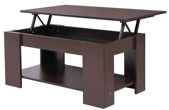 JAXSUNNY HG61H0172 Modern Dark Walnut Lift Top Coffee Table