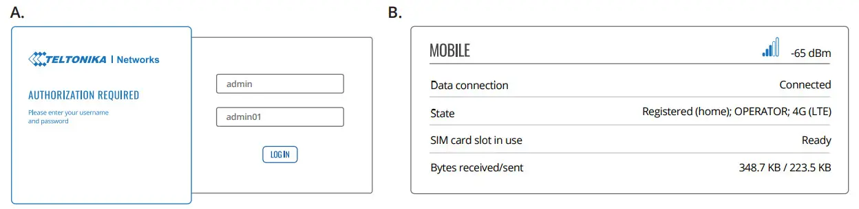 TELTONIKA RUT360 LTE Industrial Router - LOGIN TO DEVICE
