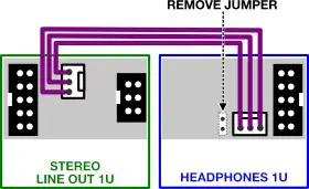 intellijel Stereo Line Out 1U System - remove the JP1 jumper connector