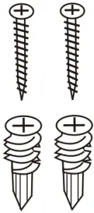 eureka NEC480 - 2 screws & drywall anchors