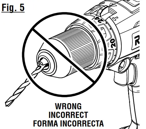 RYOBI 18 Volt Hammer Drill P214 - Fig 5