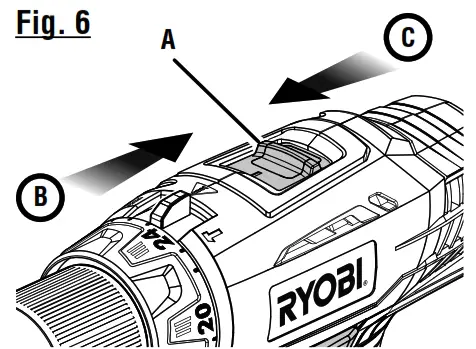 RYOBI 18 Volt Hammer Drill P214 - Fig 6