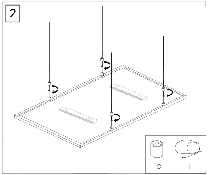 ecostrad Accent Infrared Heating Panel - Ceiling Mounting Suspended Method 4