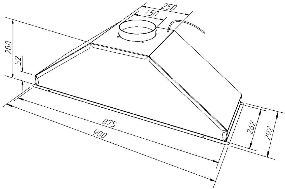RANGEmaster FM900 Built In Extractor - ARRANGEMENT DRAWING