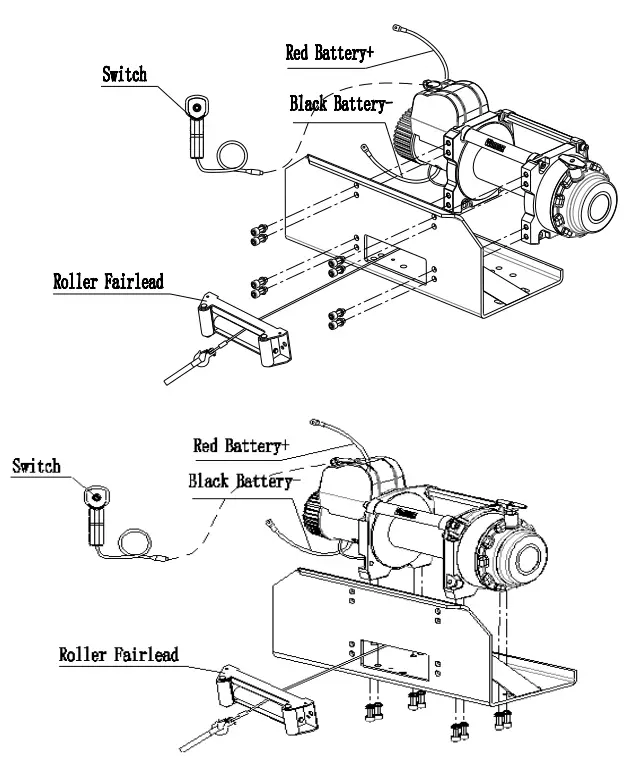 WARRIOR WINCHES S17500 Electrical Winch - MOUNTING DRAWING