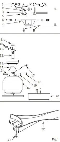 CANARM 6691529997 Ceiling Fan - ASSEMBLY DRAWING