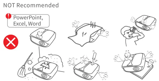 Not recommended parts