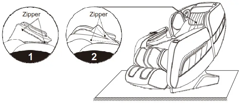 Instructions for Removal and Use of Head Cushion and Backrest