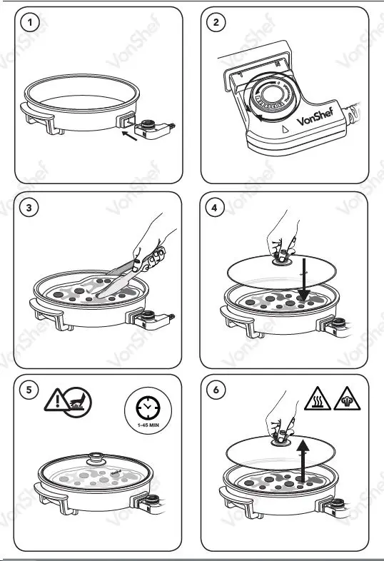 VonHaus 2007031 Large 42cm Round Multi Cooker-fig4