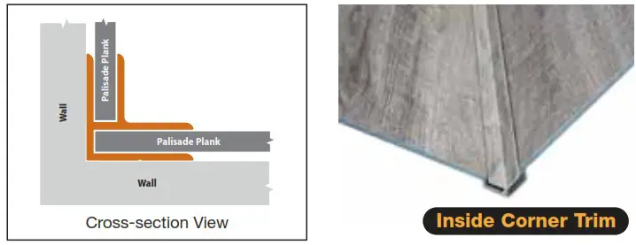 PALISADE 54080 Interlocking Vinyl Waterproof WallBacksplash Planks for Kitchen or Bathroom - Edge and Corner Trims 3