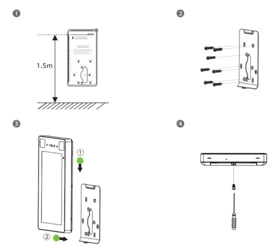 ZKTeco ProFace X Body Temperature and Facial Recognition - Install on the wall